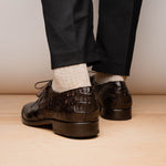 Marco Di Milano Lacio Caiman Crocodile Derby Brown