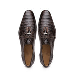 Marco Di Milano Lacio Caiman Crocodile Derby Brown