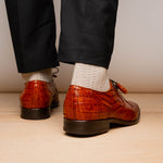 Marco Di Milano Lacio Caiman Crocodile Derby Brandy