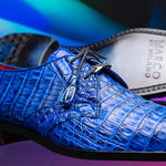 Marco Di Milano Lacio Caiman Crocodile Derby Electric Blue
