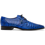 Marco Di Milano Lacio Caiman Crocodile Derby Electric Blue