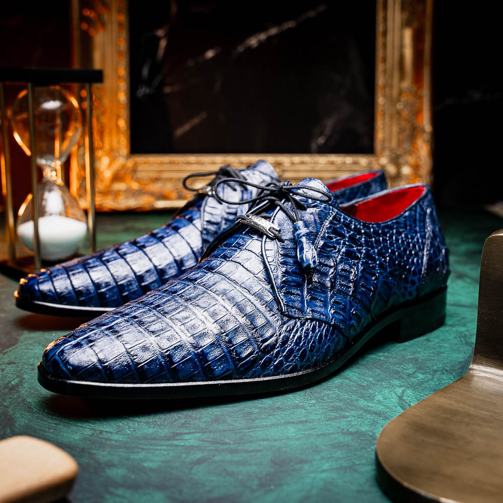 Marco Di Milano Lacio Caiman Crocodile Derby Navy