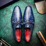 Marco Di Milano Lacio Caiman Crocodile Derby Navy