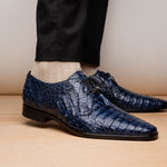 Marco Di Milano Lacio Caiman Crocodile Derby Navy