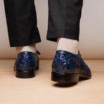Marco Di Milano Lacio Caiman Crocodile Derby Navy