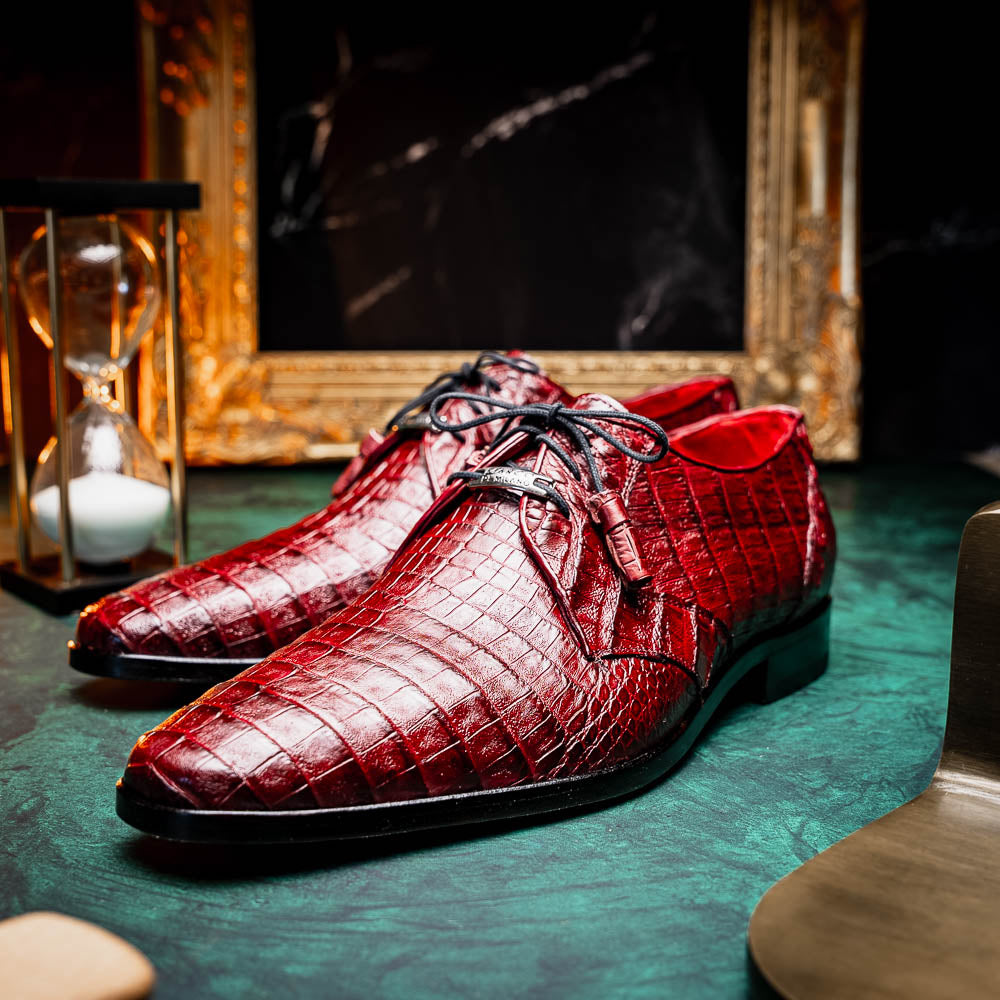 Marco Di Milano Lacio Caiman Crocodile Derby Wine