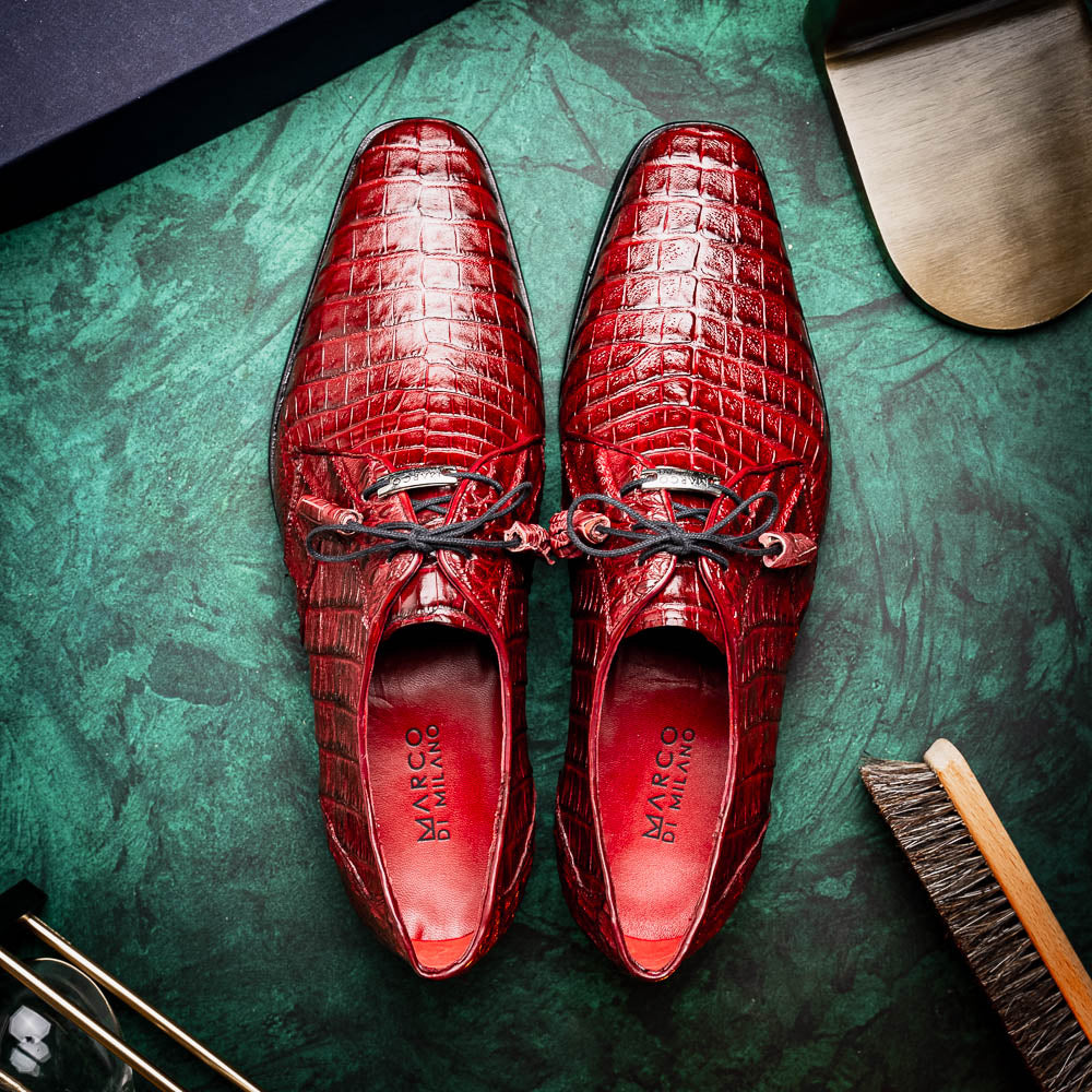 Marco Di Milano Lacio Caiman Crocodile Derby Wine