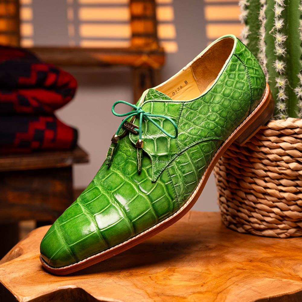 Belvedere Lago Genuine American Alligator Shoes Pistacchio