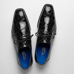 Belvedere Lago Alligator Dress Shoes Black (14010)