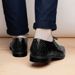 Belvedere Lago Alligator Dress Shoes Black (14010)