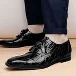 Belvedere Lago Alligator Dress Shoes Black (14010)
