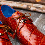 Belvedere Lago Alligator Dress Shoes Cognac (14010)