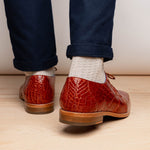 Belvedere Lago Alligator Dress Shoes Cognac (14010)