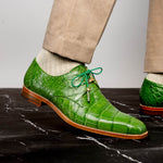 Belvedere Lago Genuine American Alligator Shoes Pistacchio