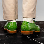 Belvedere Lago Genuine American Alligator Shoes Pistacchio