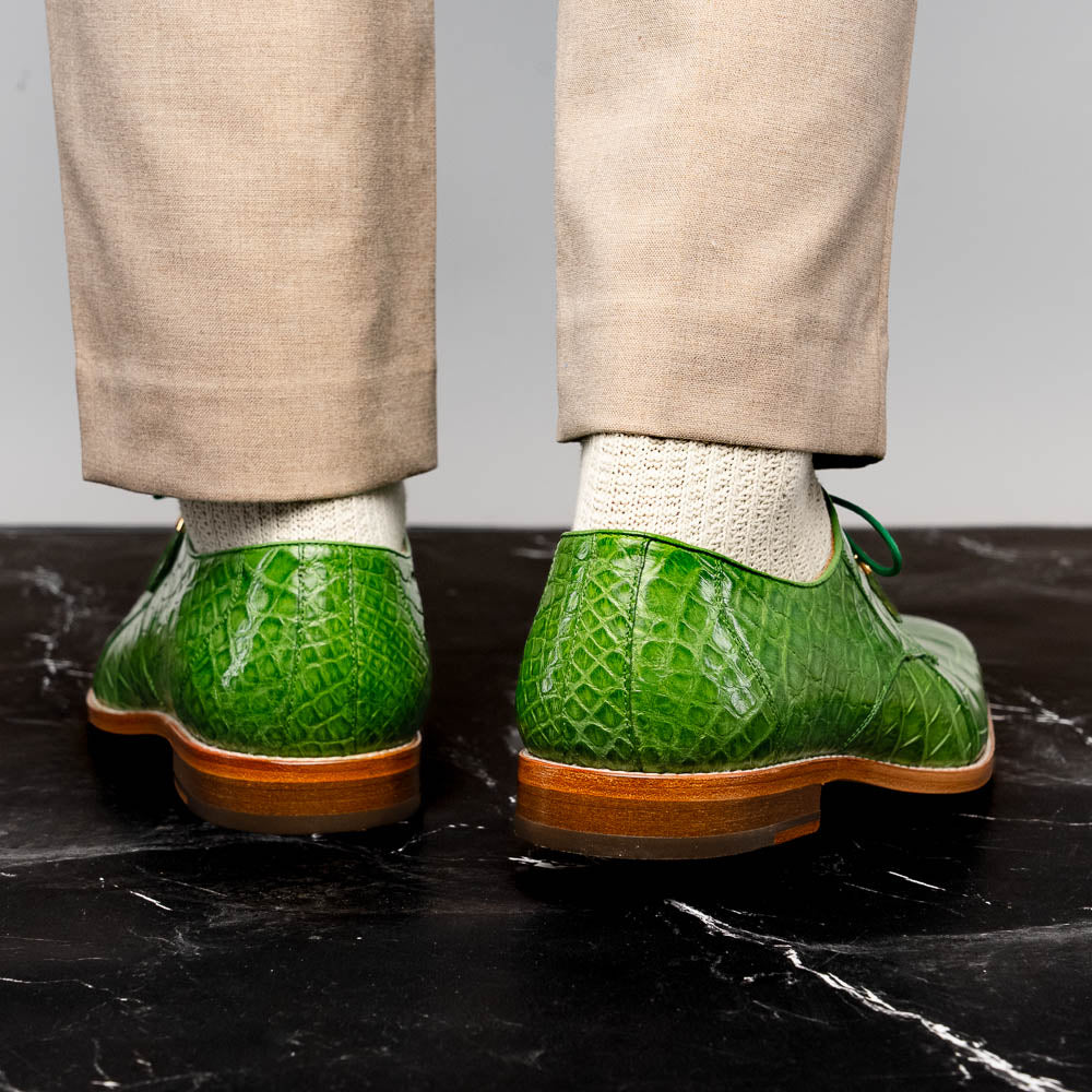 Belvedere Lago Genuine American Alligator Shoes Pistacchio