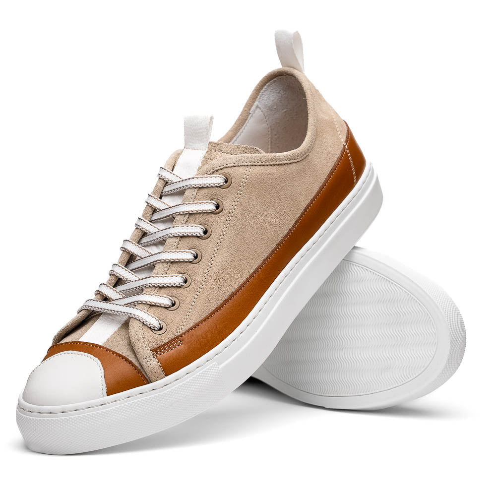 Zelli Lando Sueded Goatskin Sneakers Taupe (65-360-TPE)