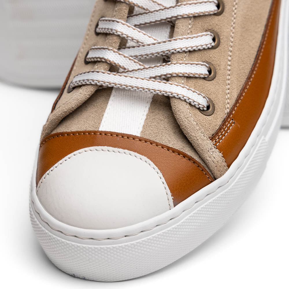 Zelli Lando Sueded Goatskin Sneakers Taupe (65-360-TPE)