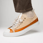 Zelli Lando Sueded Goatskin Sneakers Taupe (65-360-TPE)