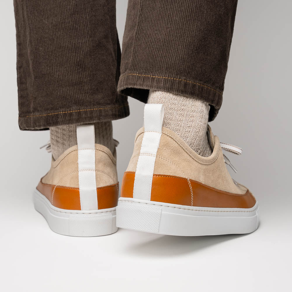 Zelli Lando Sueded Goatskin Sneakers Taupe (65-360-TPE)