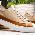 Zelli Lando Sueded Goatskin Sneakers Taupe (65-360-TPE)