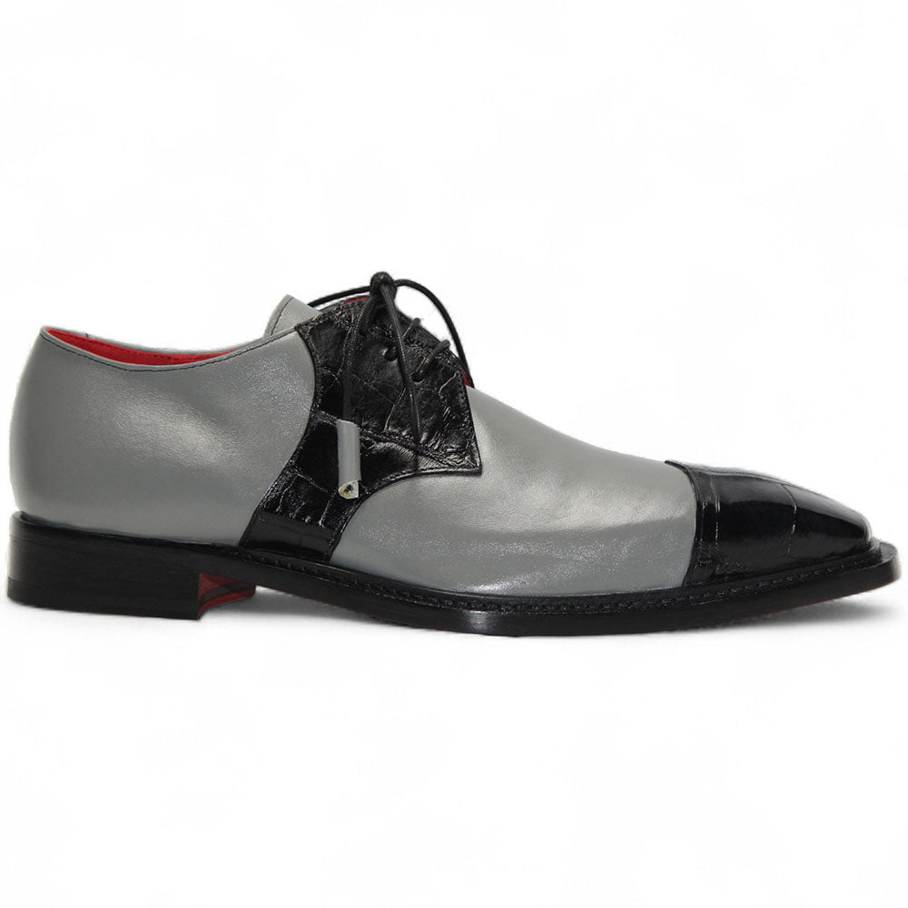 Fennix Landon II Genuine Alligator/ Leather Shoes Black/Grey