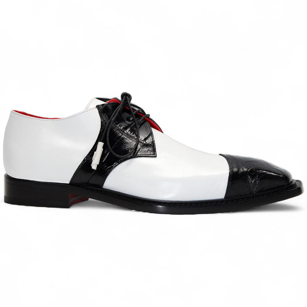 Fennix Landon II Genuine Alligator/ Leather Shoes Black / White