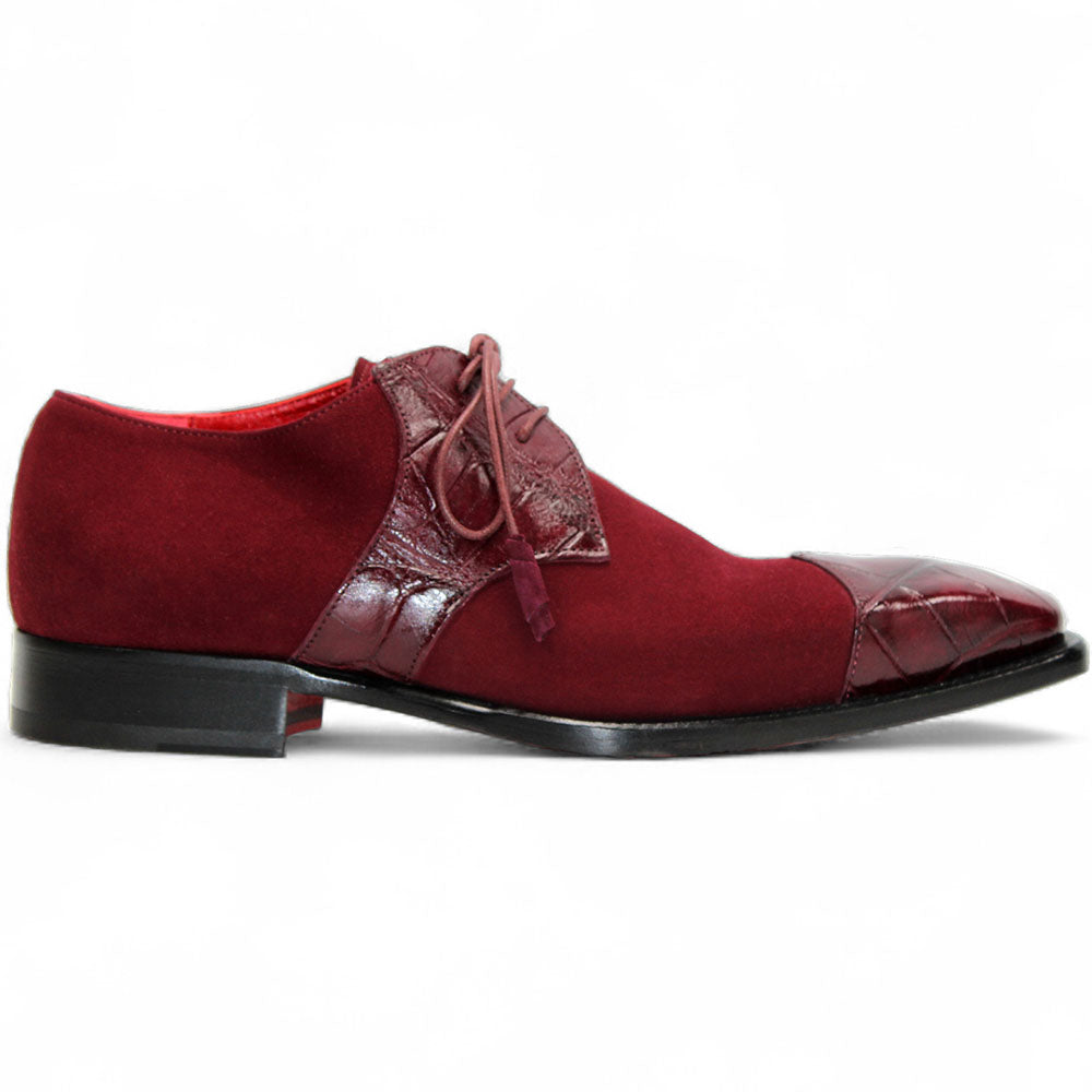 Fennix Landon Genuine Alligator/ Suede Shoes Burgundy