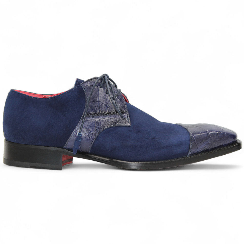 Fennix Landon Genuine Alligator/ Suede Shoes Navy