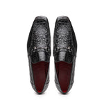 Marco Di Milano Landro Caiman Crocodile Bit Loafers Black