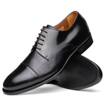 Calzoleria Toscana Lauro Cordovan & Deerskin Cap Toe Shoes Black
