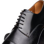 Calzoleria Toscana Lauro Cordovan & Deerskin Cap Toe Shoes Black