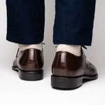 Calzoleria Toscana Lauro Cordovan & Deerskin Cap Toe Shoes Dark Brown