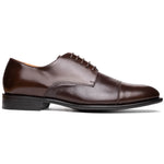 Calzoleria Toscana Lauro Cordovan & Deerskin Cap Toe Shoes Dark Brown
