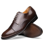 Calzoleria Toscana Lauro Cordovan & Deerskin Cap Toe Shoes Dark Brown
