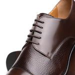 Calzoleria Toscana Lauro Cordovan & Deerskin Cap Toe Shoes Dark Brown