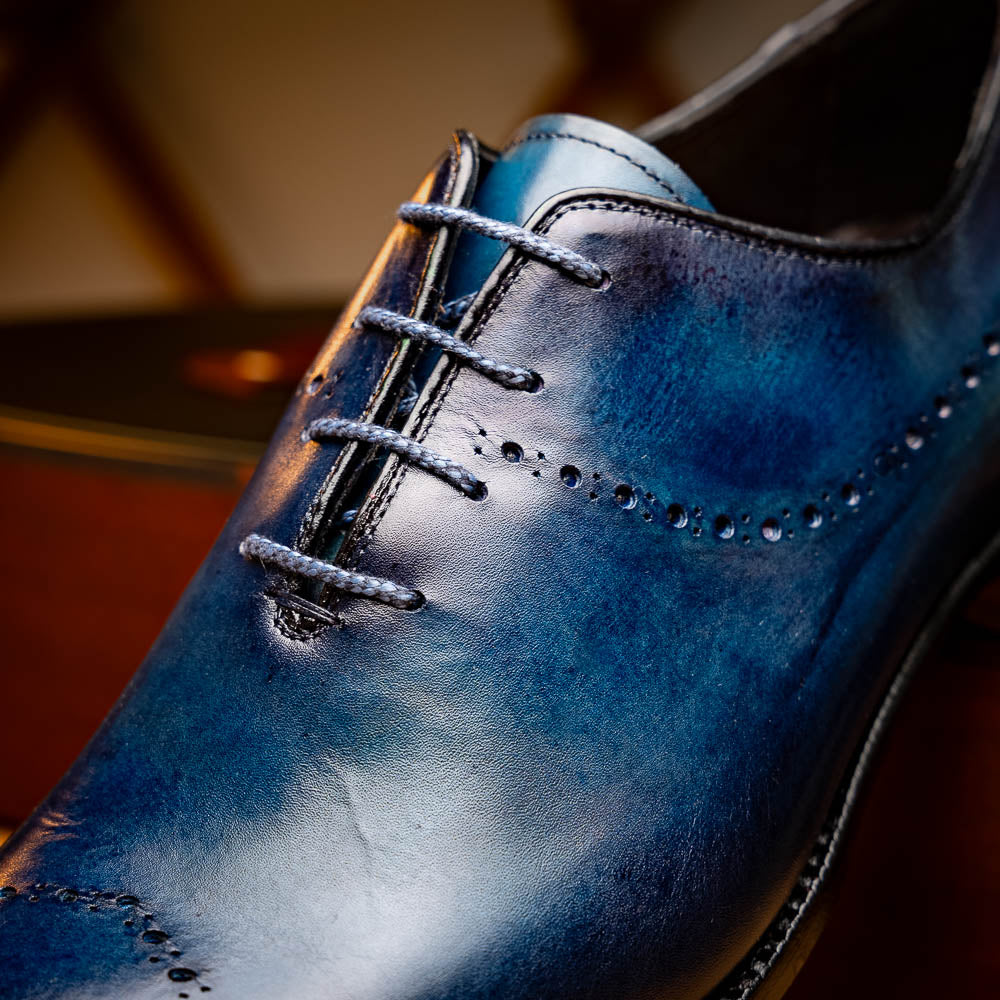 HARRISハリス フィレンツェ1913 シングルバックルレザーシューズ ブルー Harris Firenze 1913 Leather Stringed Shoes Blue