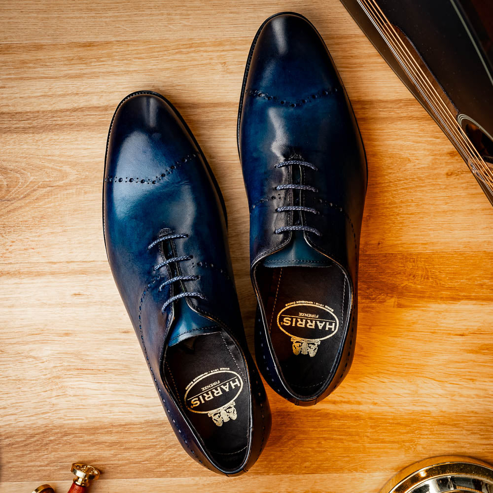 Harris Firenze 1913 Leather Stringed Shoes Blue