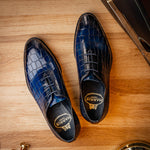 Harris Firenze 1913 Leather Stringed Wholecut Shoes Blue