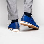 Zelli Legerra Suede Monk Strap Shoes Blue (56-100-BLU)