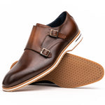 Zelli Legerra Calfskin Double Monkstrap Shoes Brown (55-103-BRN)