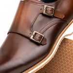 Zelli Legerra Calfskin Double Monkstrap Shoes Brown (55-103-BRN)