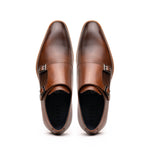 Zelli Legerra Calfskin Double Monkstrap Shoes Brown (55-103-BRN)