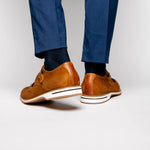 Zelli Legerra Suede Monk Strap Shoes Cognac (56-100-CGN)