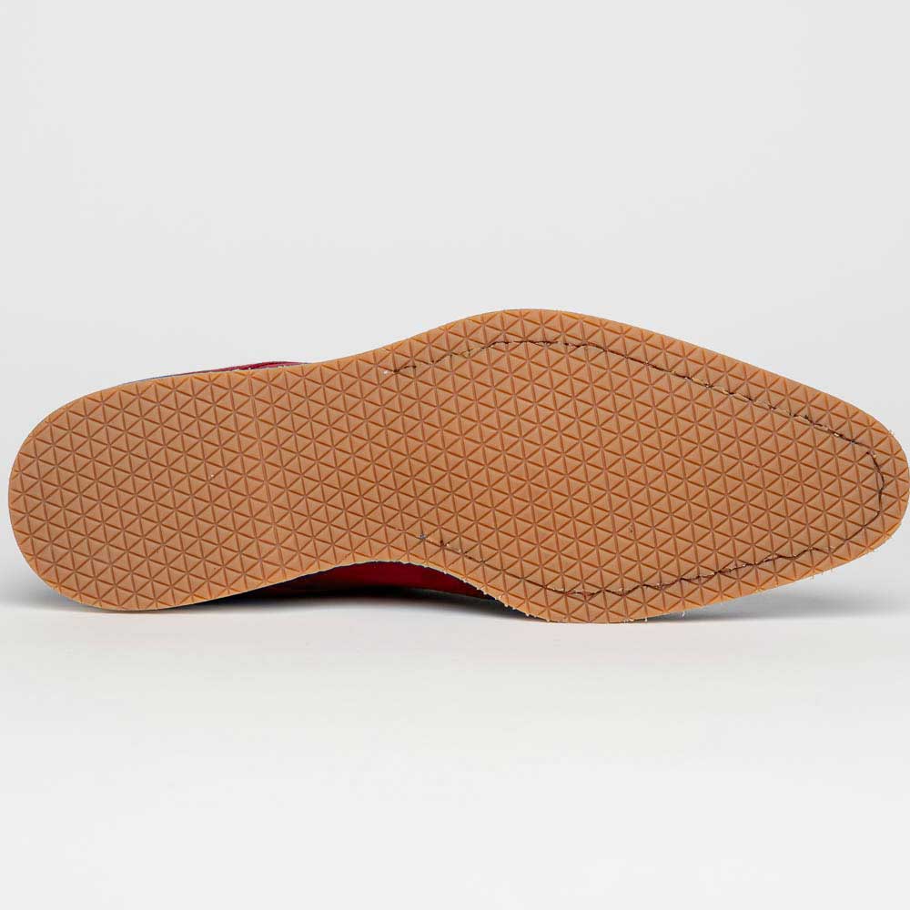 Zelli Legerra Suede Goatskin Double Monkstrap Shoes Red (56-100-RED)