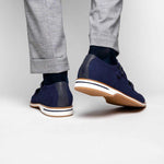 Zelli Legerra Suede Goatskin Double Monkstrap Shoes Navy (56-100-NVY)