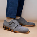 Zelli Legerra Goat Suede Monk Strap Grey (56-105-GRY)