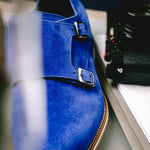 Zelli Legerra Suede Monk Strap Shoes Blue (56-100-BLU)