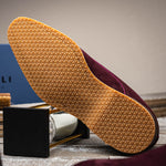 Zelli Legerra Suede Goatskin Double Monkstrap Shoes Bordeaux (56-105-BDX)