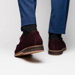 Zelli Legerra Suede Goatskin Double Monkstrap Shoes Bordeaux (56-105-BDX)
